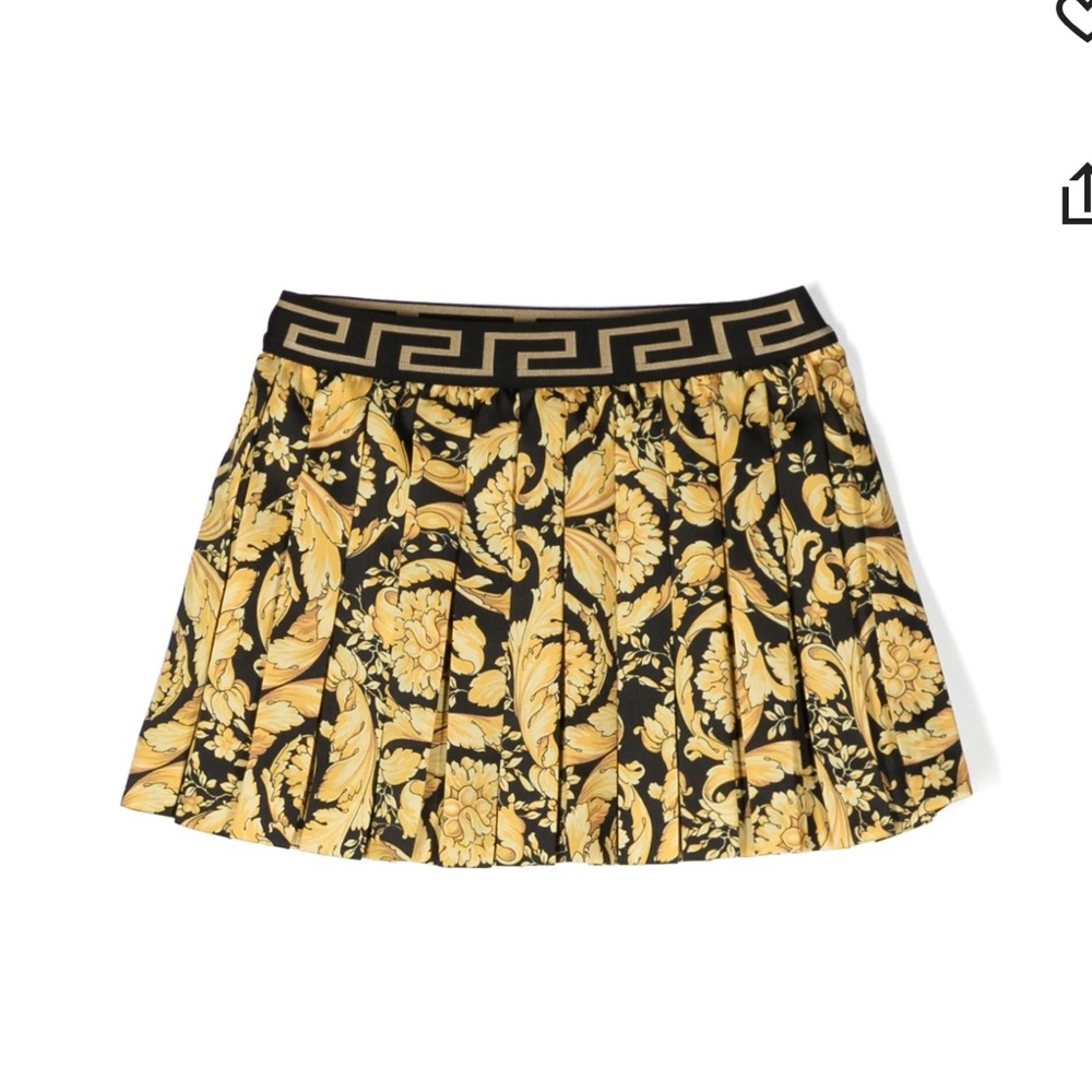 Versace Black and Gold Patterned Skirt